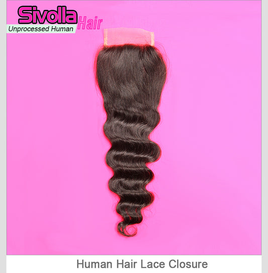 Human Hair Lace Closure 4x4 | Loose Wave | Deep Curly