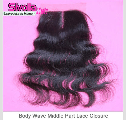 100% Human Hair - Lace Closure 4x4 | Body Wave | Straight