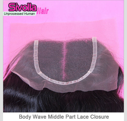 100% Human Hair - Lace Closure 4x4 | Body Wave | Straight
