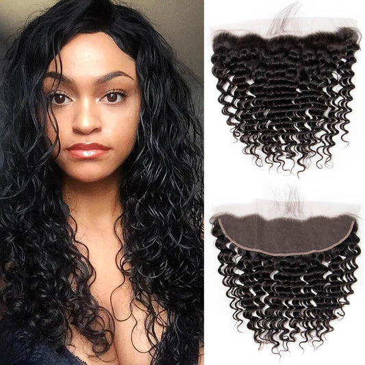 Human Hair Lace Frontal Closure 13x4 | Deep Wave
