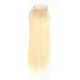 613 Blonde Straight Human Hair 2 Bundle with Lace Closure 4*4 9A