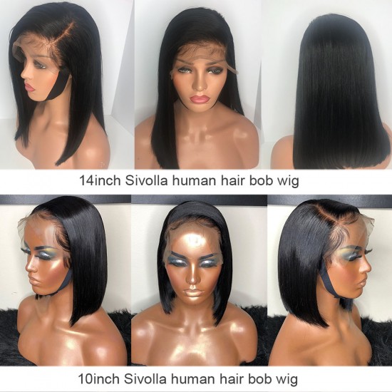 Original Human Hair Material Short Bob Lace Wigs Straight