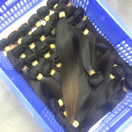 3Pcs/Lot 9A Hair Braiding Bulk Hair Burmese Straight Human Hair Weft Original Natural end Brownish Color Hair