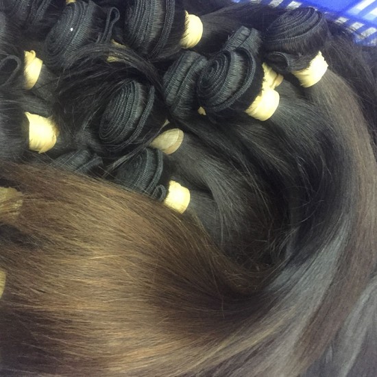 3Pcs/Lot 9A Hair Braiding Bulk Hair Burmese Straight Human Hair Weft Original Natural end Brownish Color Hair