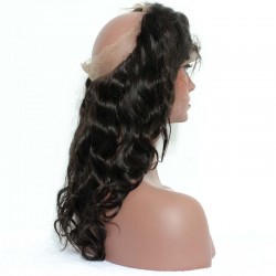 360 Band Lace Frontal Body Wave Closure Indian Virgin Hair Lace Frontal Natural Hairline 22.5x4x2