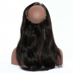  Sivolla 360 Band Lace Frontal Closure Silky Straight  with Human Virgin Hair 100% Hand Tied