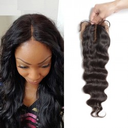 10A Grade of Naural Original Human Hair Natural Wave Silk Base Closure Wavy Closure Length 8inch to 24inch In Stock