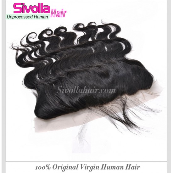 Buy Sivolla Lace Frontal Free Shipping DHL Natural Original Human Hair Body WAVE Lace Frontal Closure 13*4 8"-22" with Super Cheap price