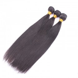 3 Bundle Deals Silk Straight Virgin Human Hair Weft Natural Color 8A