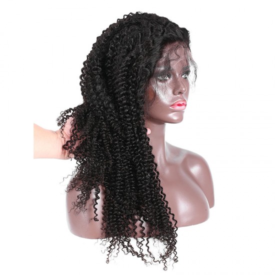 13x4 LACE FRONTAL WIG KINKY CURLY NATURAL COLOR RAW HUMAN HAIR MATERIAL