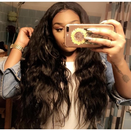 Free Shipping Lace Frontal Wig Medium Cap Size Light Brown Color of Lace 180 Density Body Wave Lace Front Wigs with Baby Hair Lace Wigs