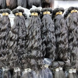 1 Bundle Deal Cambodian Natural Wave Black Color Machine Double Weft Hair Curls Human Hair Durable Quality