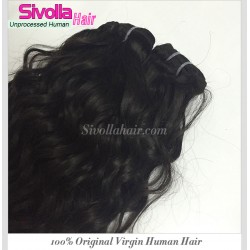 1PC One Donor Natural Black Water Wave Virgin Human Hair Weave 10A