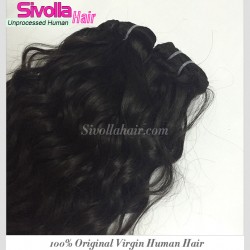 1PC One Donor Natural Black Water Wave Virgin Human Hair Weave 10A