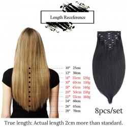 Fuller Straight Clip In Human Hair Extensions Colored Remy Human Hair| Sivolla Hair