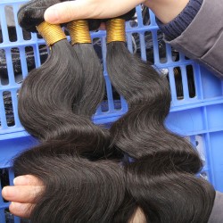 1pc a lot Original 9A Indian Virgin Human Hair Body Wave Weft bundles deal FLAWLESS NATURAL HUMAN RAW HAIR