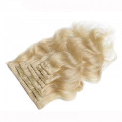 Body Wave #613 Blonde Color Clip In Human Hair Extensions 120g/pack 100% REMY Hair Pieces | Sivolla Hair