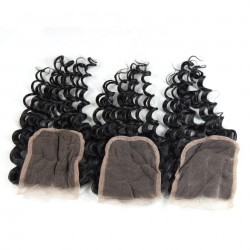 Sivolla 100% Human Hair Hand Make Lace Closure 4x4 Deep Wave Texture for Black Beauty